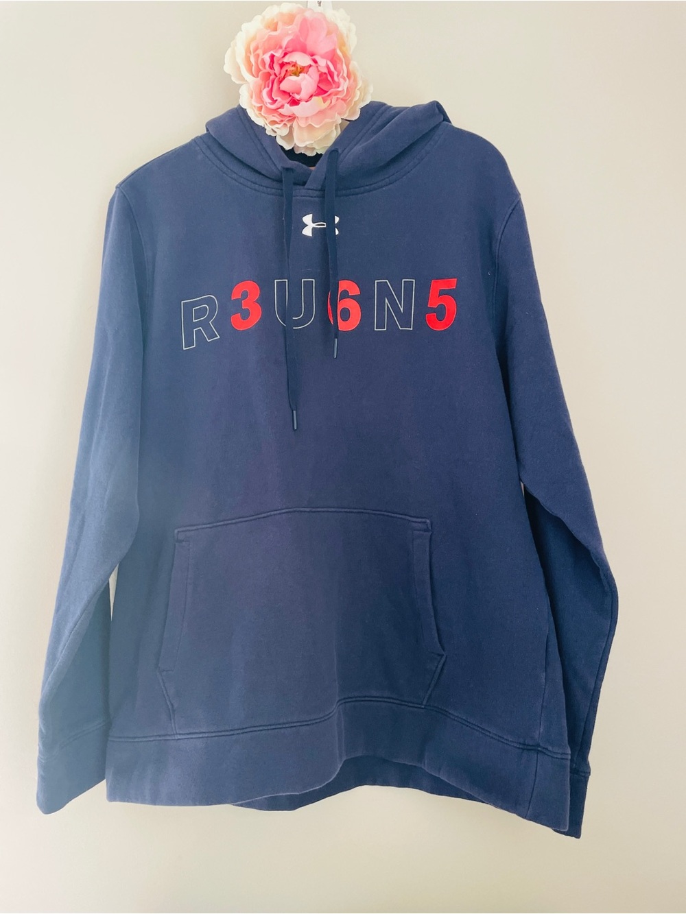 Under Armour ColdGear Loose Hoodie Hooded Sweatshirt RUN 365 Large Navy Blue